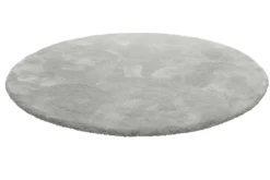 Teppich Rund Hellgrau Hochflor 