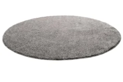 Teppich Rund Hellgrau Hochflor 