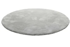 Teppich Rund Hellgrau Hochflor "Pisa" Homie Living