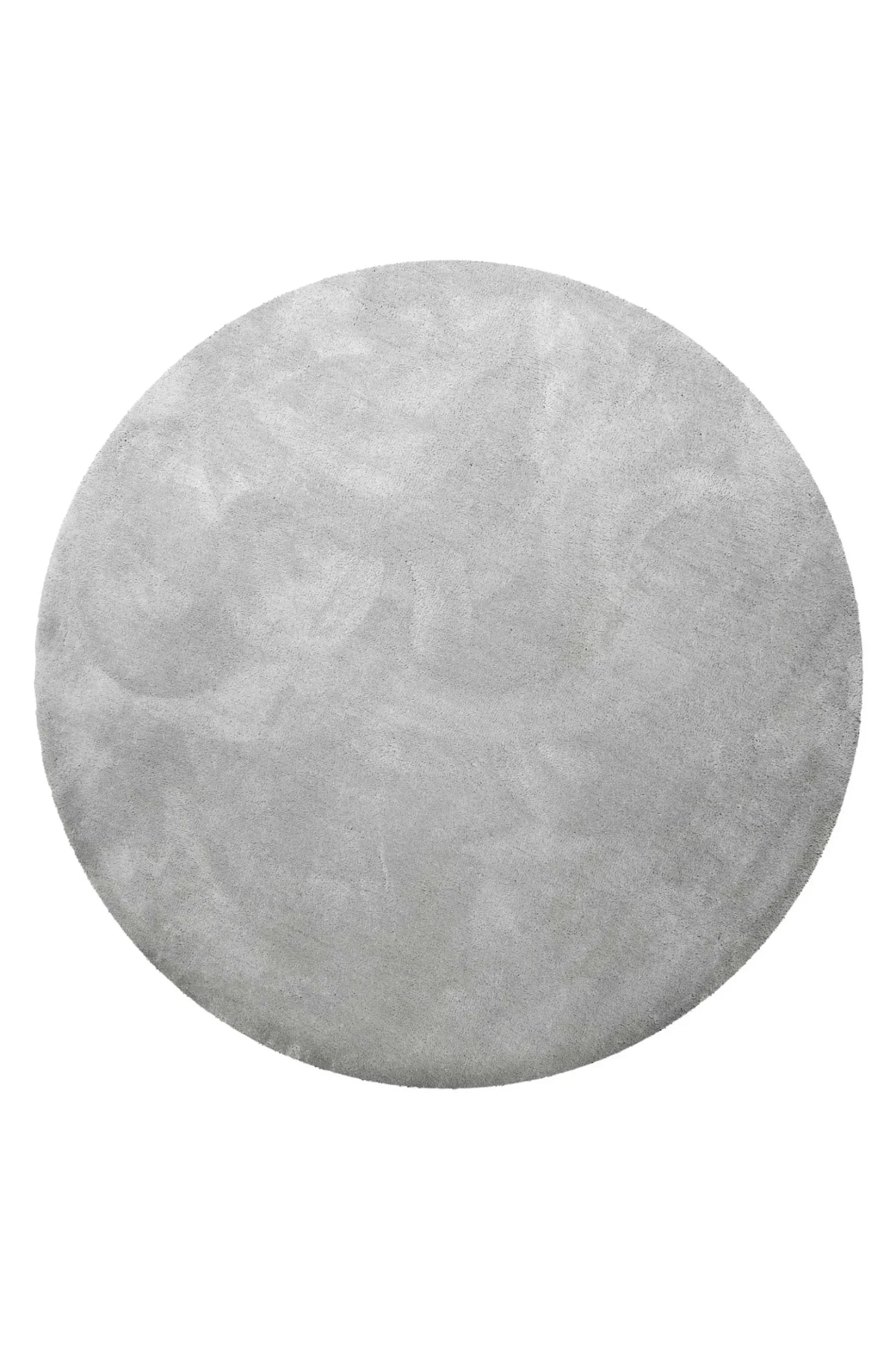 Teppich Rund Hellgrau Hochflor "Pisa" Homie Living