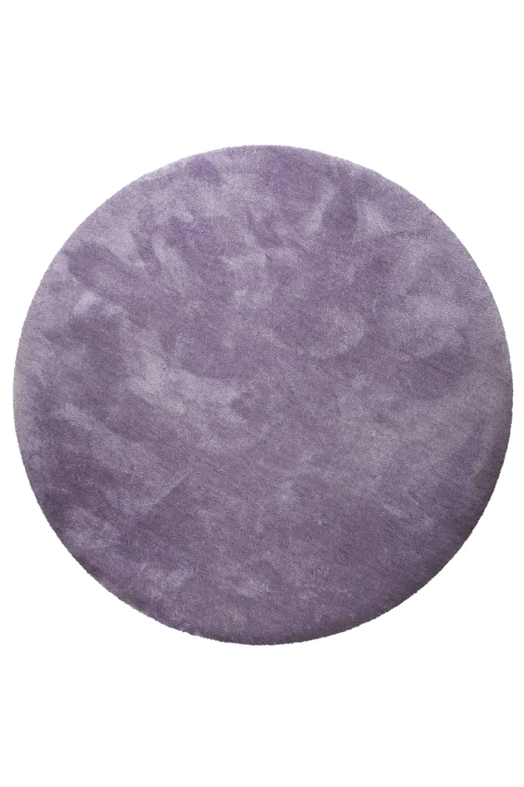 Teppich Rund Lila Hochflor "Pisa" Homie Living