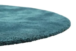Teppich Rund Petrol Hochflor "Pisa" Homie Living