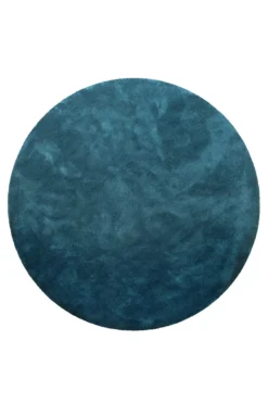 Teppich Rund Petrol Hochflor "Pisa" Homie Living