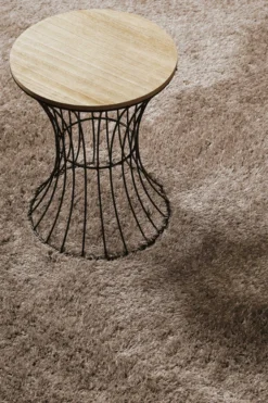 Teppich Rund Sand Hochflor