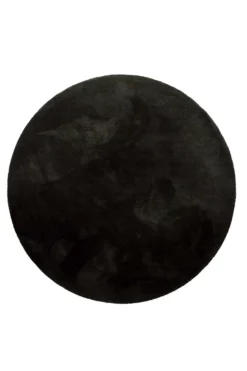 Teppich Rund Schwarz Hochflor "Pisa" Homie Living