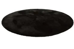 Teppich Rund Schwarz Hochflor "Pisa" Homie Living