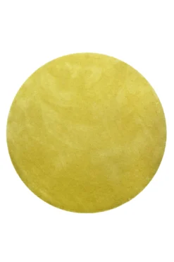 Teppich Rund Senfgelb Hochflor 