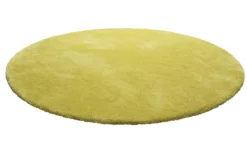 Teppich Rund Senfgelb Hochflor 