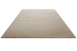 Teppich Sand Beige Kurzflor aus Wolle "Campino" Homie Living