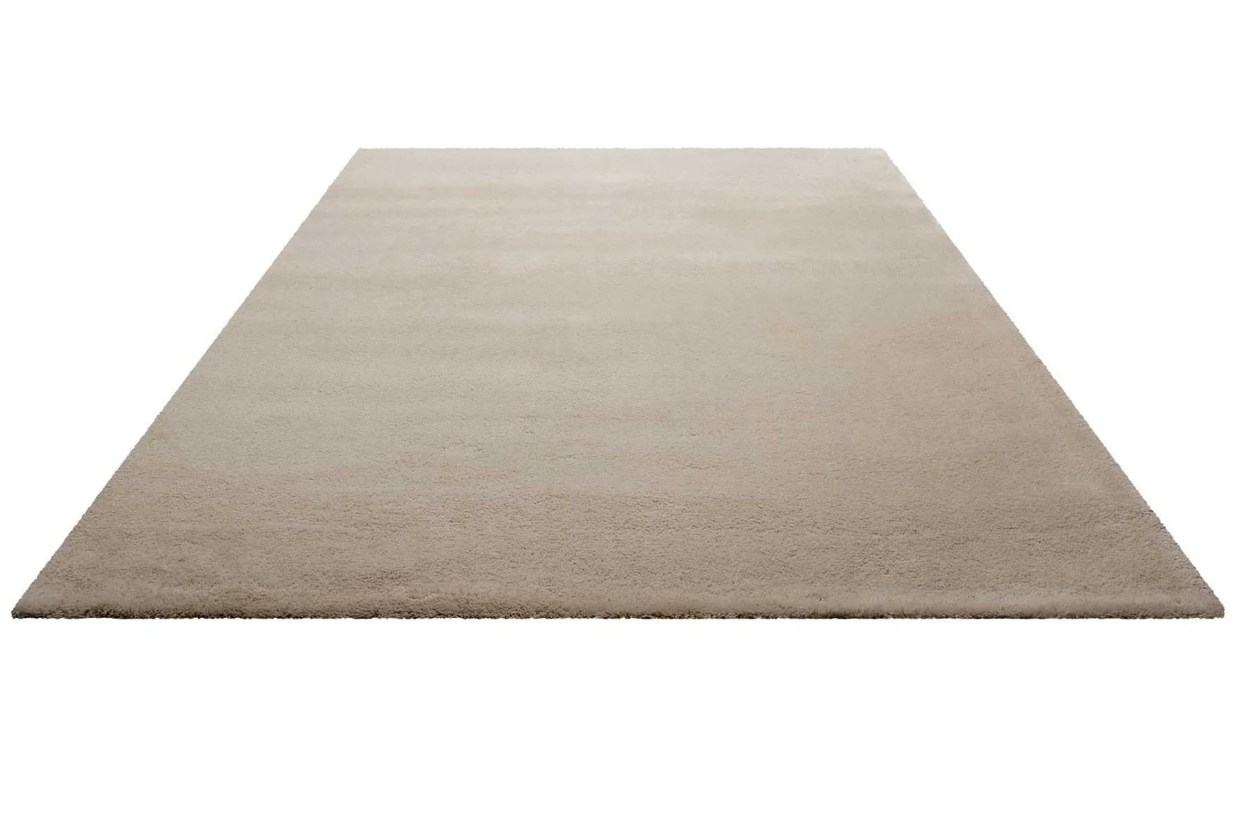 Teppich Sand Beige Kurzflor aus Wolle "Campino" Homie Living