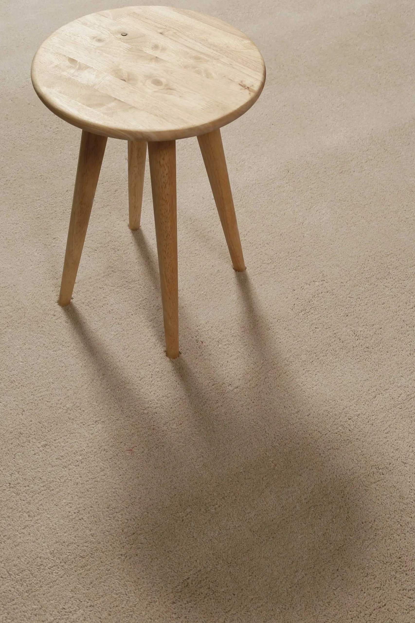 Teppich Sand Beige Kurzflor aus Wolle "Campino" Homie Living