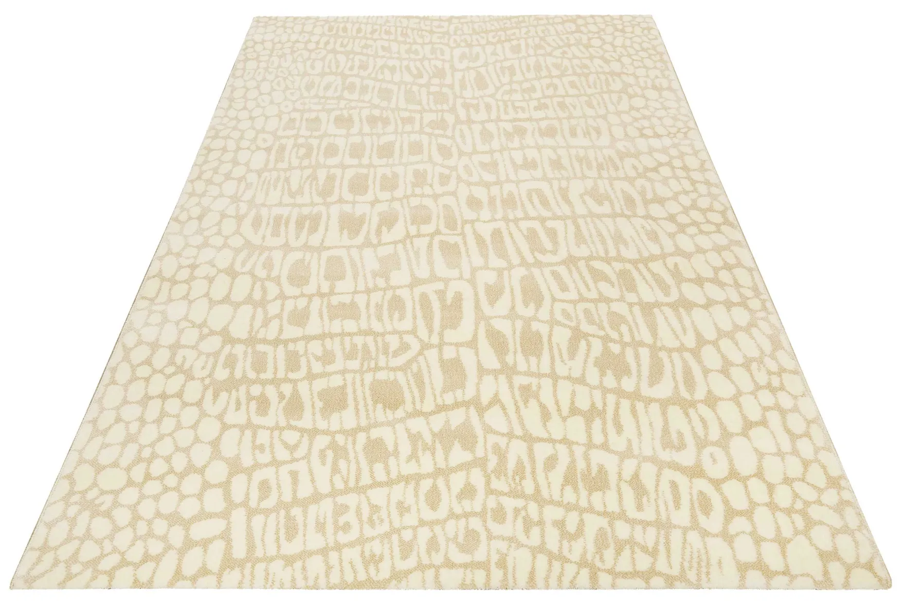 Teppich Sand Beige Kurzflor "Croco" WECONhome