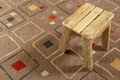 Teppich Sand Braun Bunt Kurzflor B-Ware 