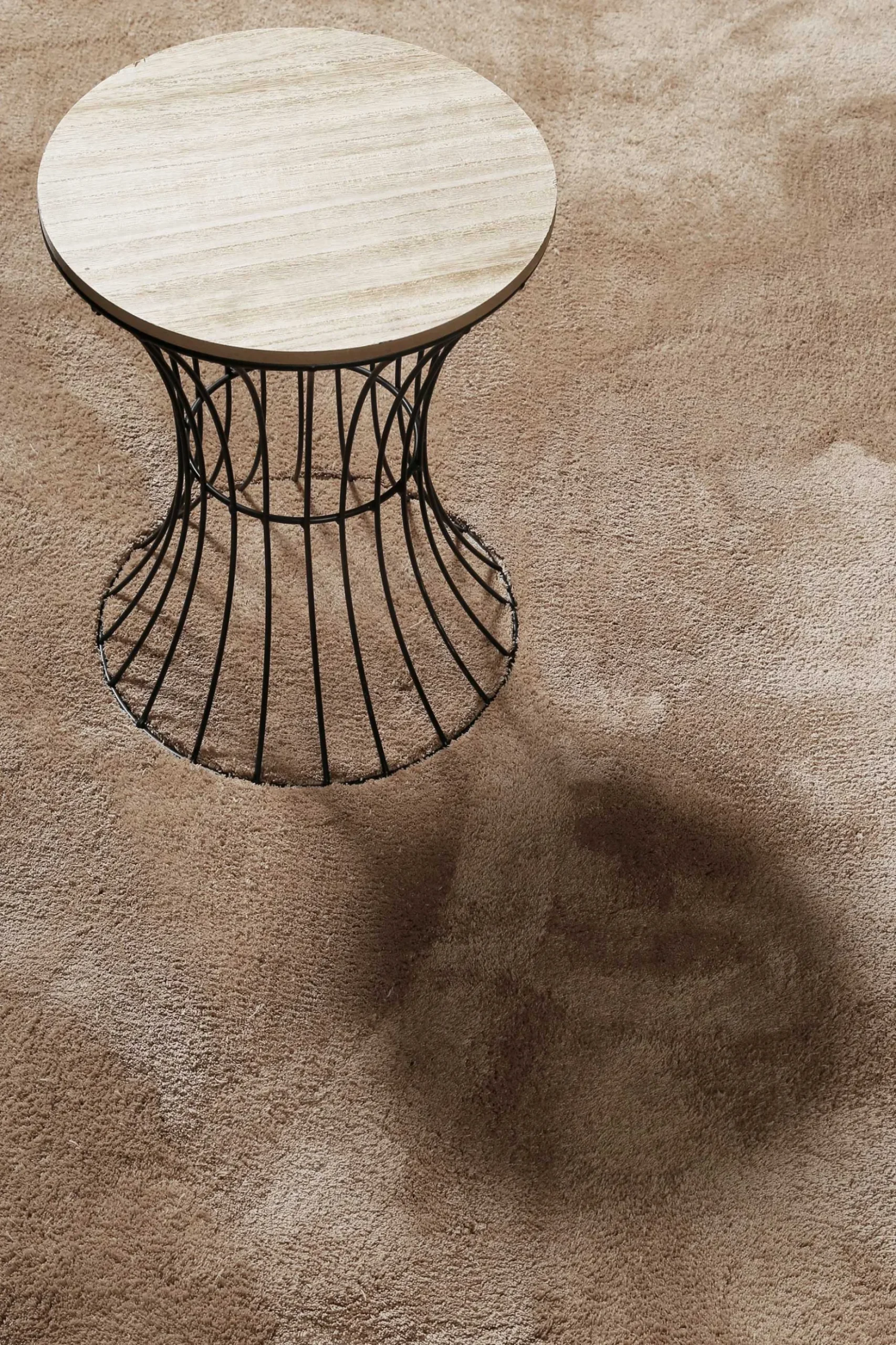 Teppich Sand Braun Hochflor "Sienna" Homie Living