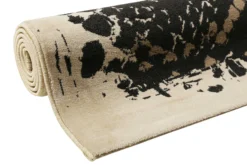 Teppich Schwarz Beige Taupe Kurzflor "Phyton" WECONhome