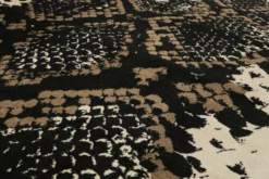 Teppich Schwarz Beige Taupe Kurzflor