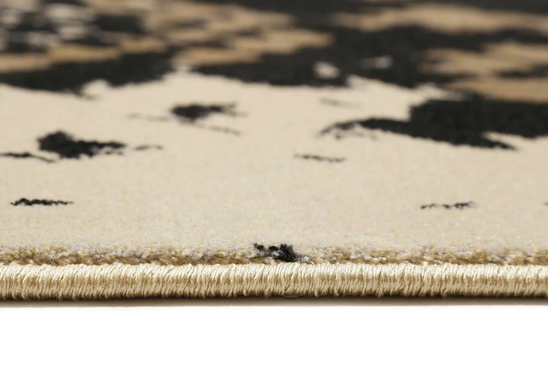 Teppich Schwarz Beige Taupe Kurzflor "Phyton" WECONhome