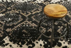 Teppich Schwarz Beige Taupe Kurzflor