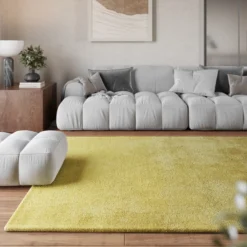 Teppich Senfgelb Hochflor "Pisa" Homie Living