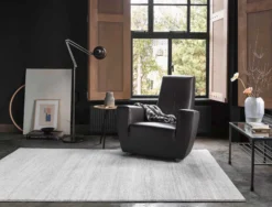 Teppich Silber Creme Kurzflor