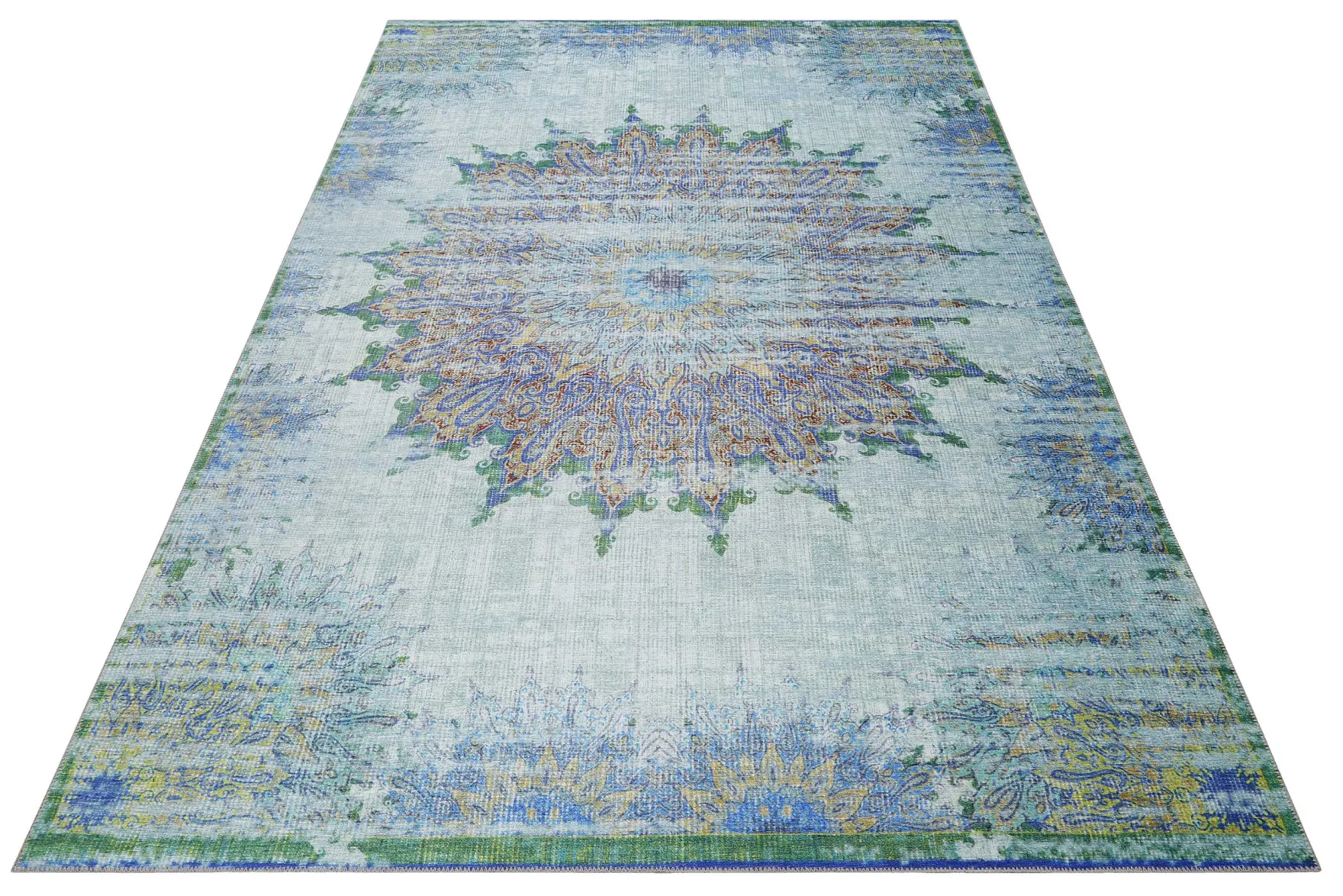 Teppich Türkis Vintage "Rooftop" WECONhome