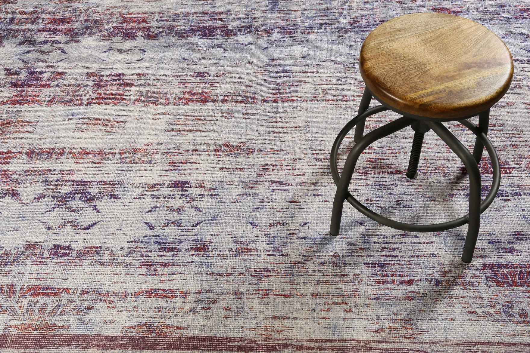 Teppich Vintage Grau Lila Blau Orange "Embrace" WECONhome