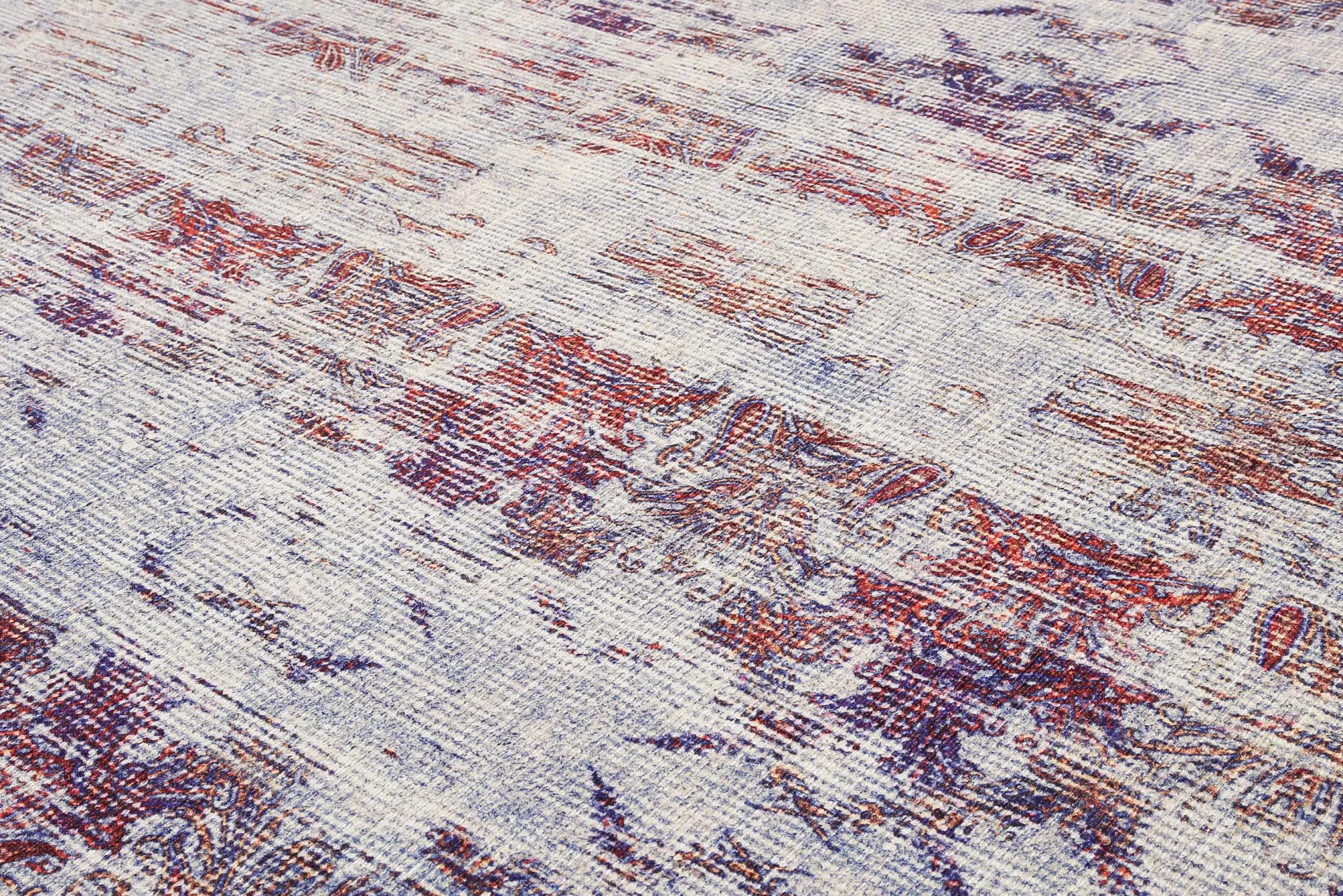 Teppich Vintage Grau Lila Blau Orange "Embrace" WECONhome
