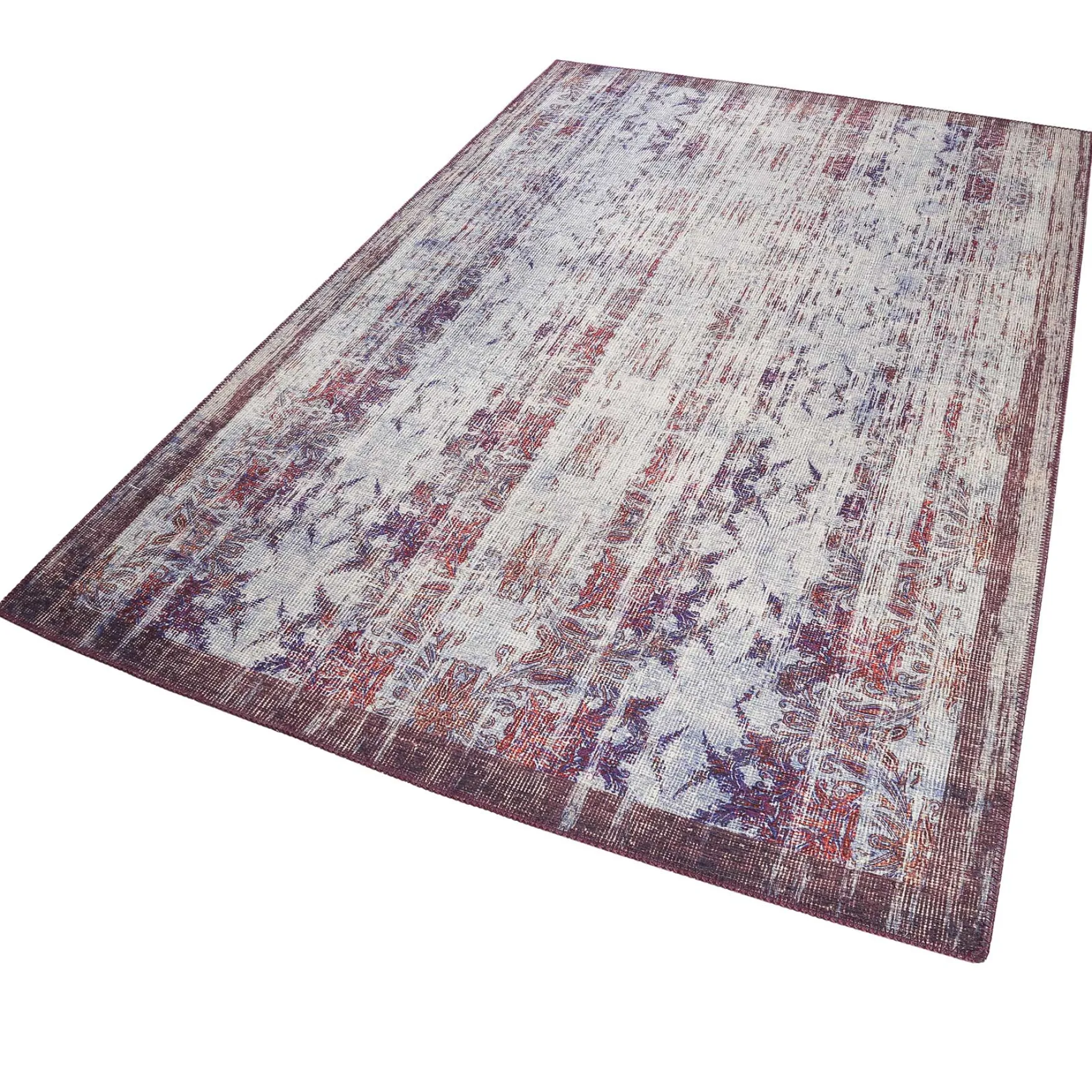 Teppich Vintage Grau Lila Blau Orange "Embrace" WECONhome