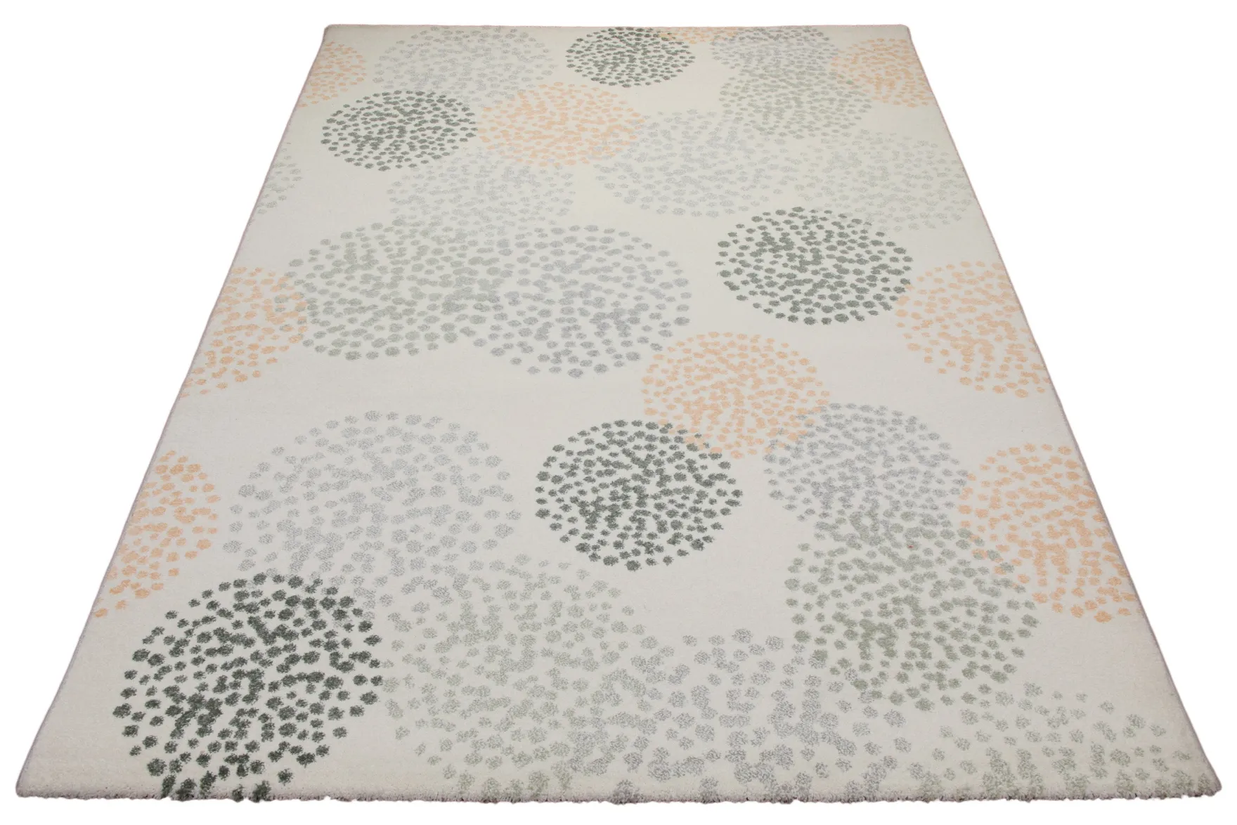 Teppich 160x230 Wohnzimmer Beige Farbig Kreise