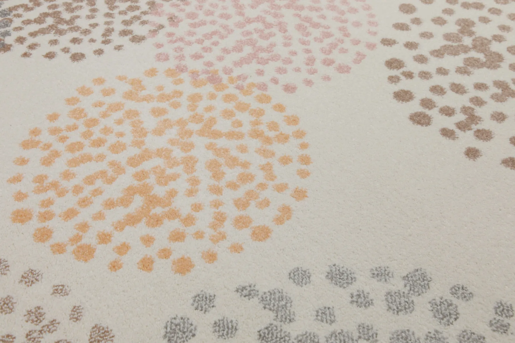 Teppich 160x230 Wohnzimmer Beige Kreise Farbig