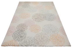Teppich 160x230 Wohnzimmer Beige Kreise Farbig