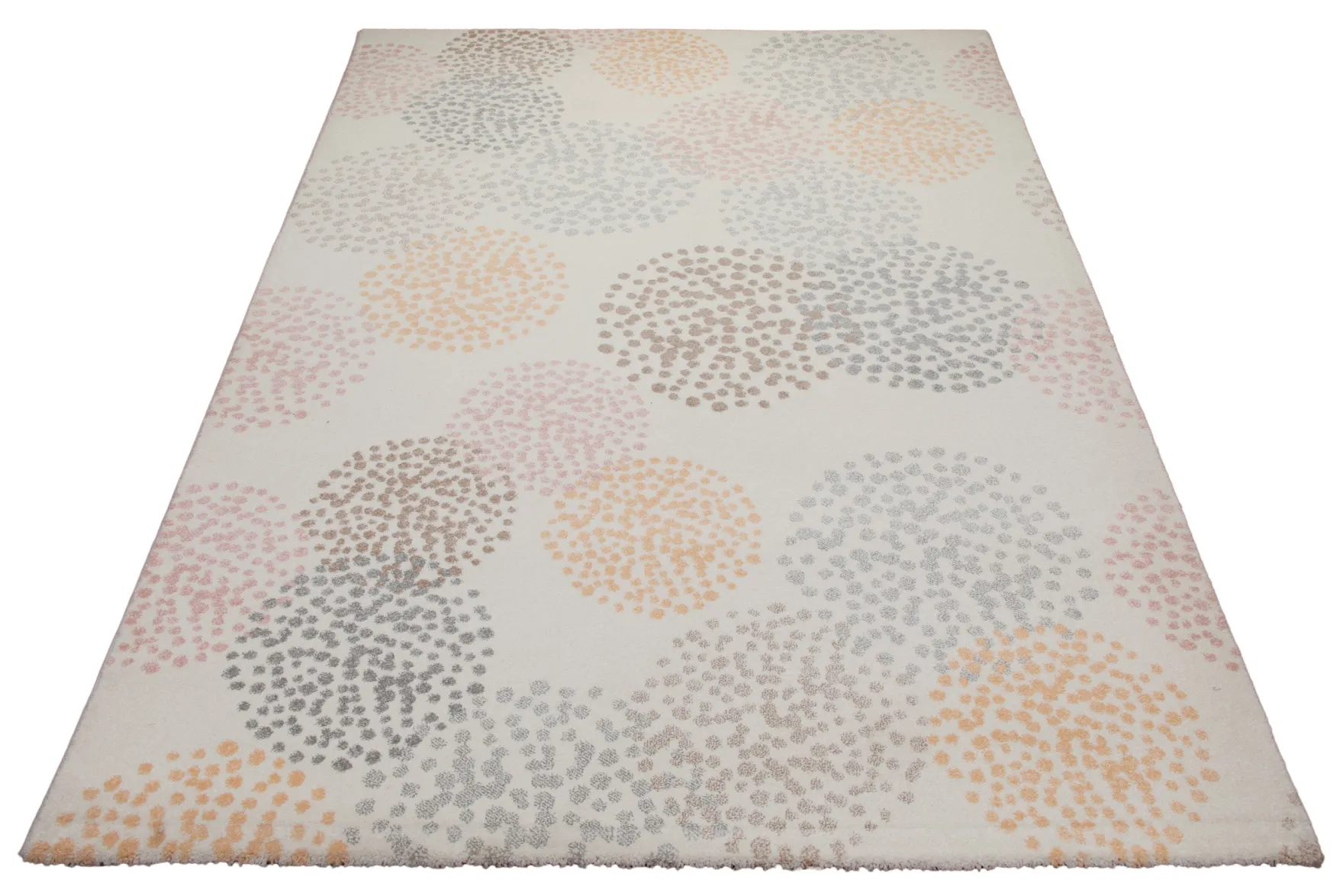 Teppich 160x230 Wohnzimmer Beige Kreise Farbig