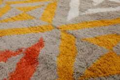 Teppich 160x230 Wohnzimmer Beige Orange Weiß Muster