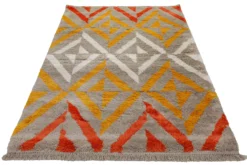 Teppich 160x230 Wohnzimmer Beige Orange Weiß Muster