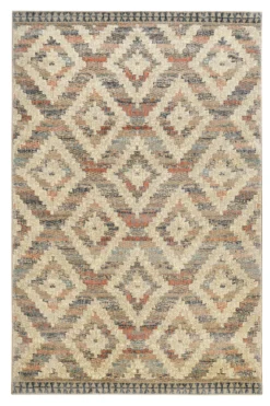 Teppich 160x230 Wohnzimmer Beige Rautenmuster