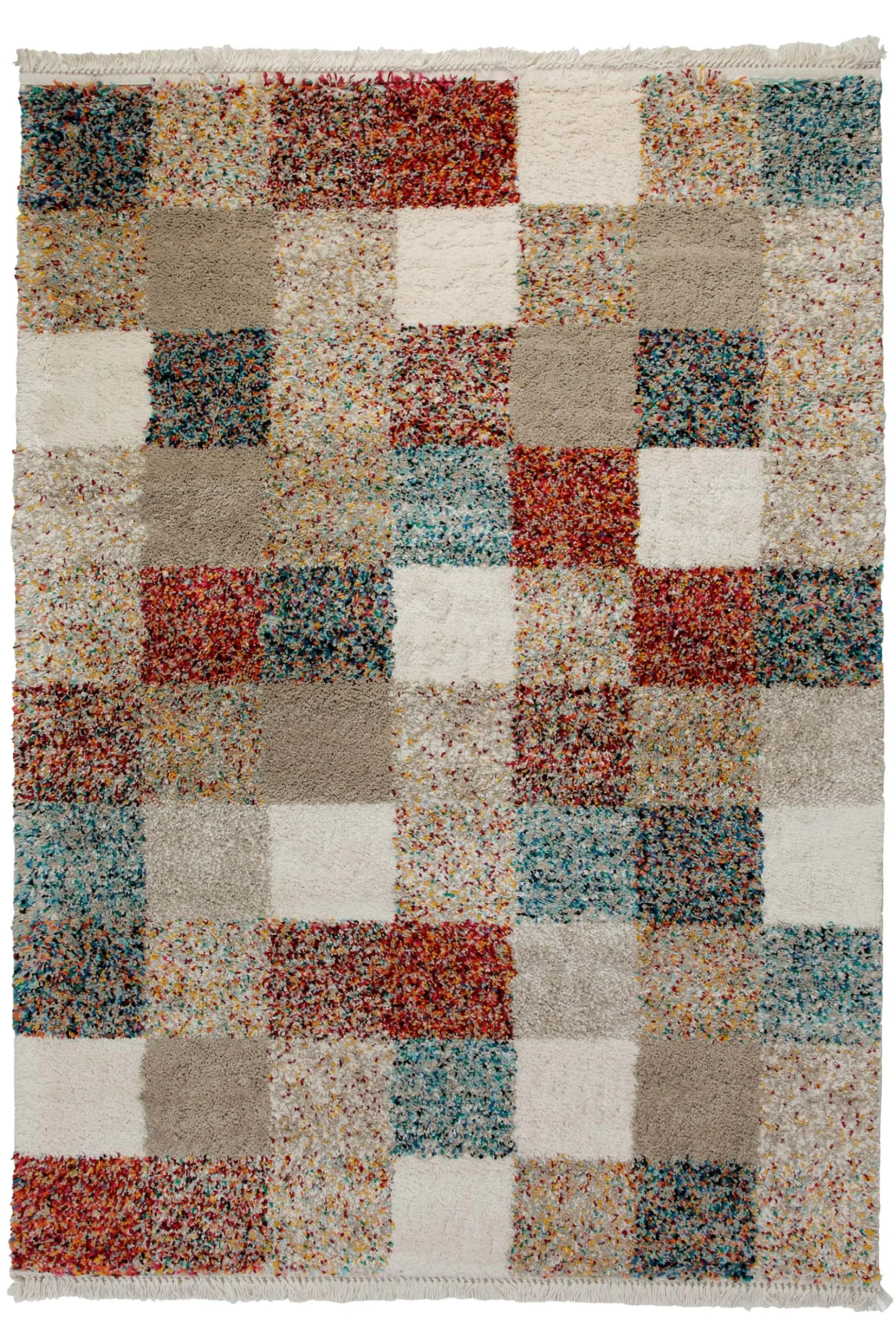 Teppich 160x230 Wohnzimmer Beige Rechteck Farbig