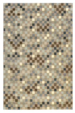 Teppich 160x230 Wohnzimmer Braun Blau Kariert