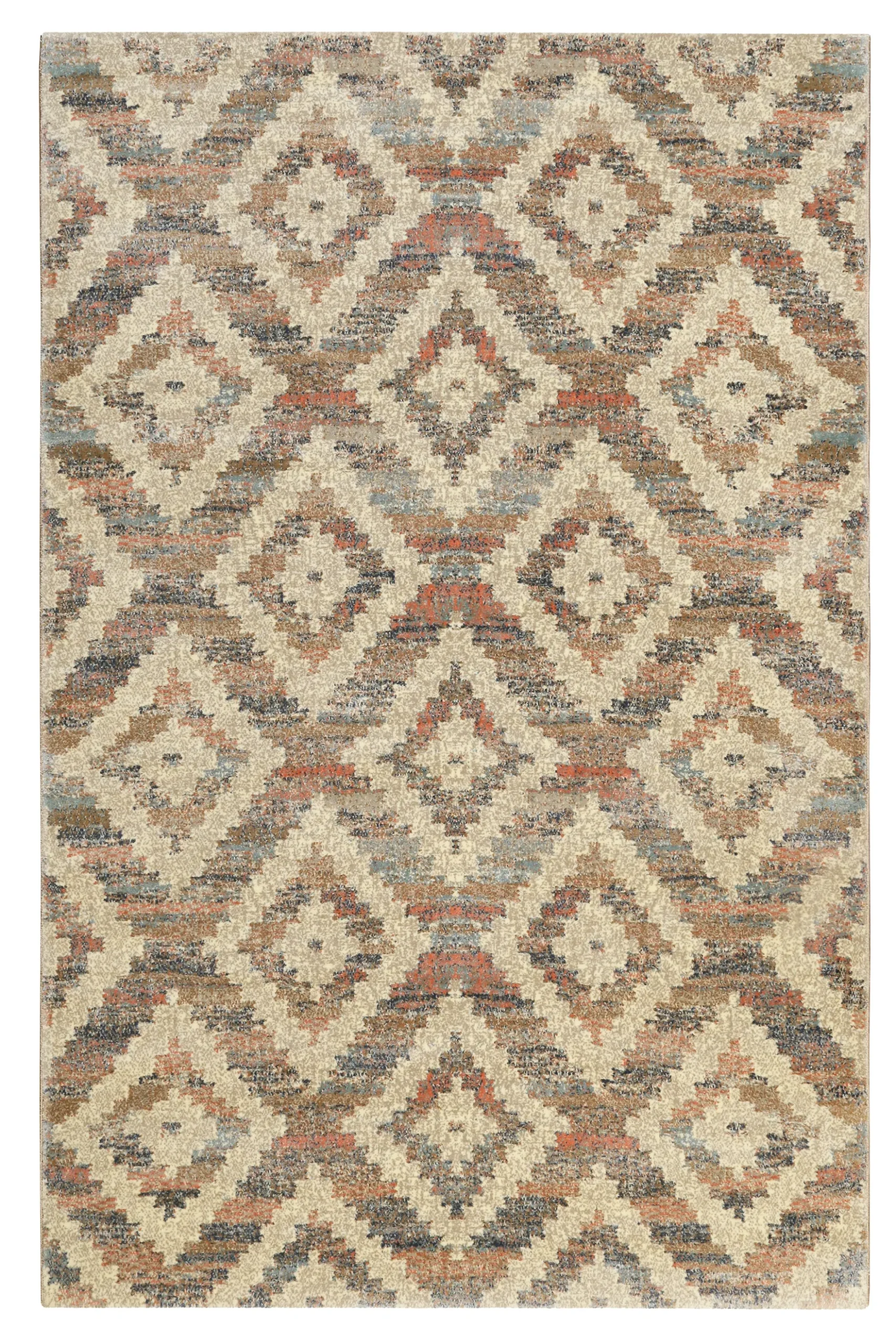 Teppich 160x230 Wohnzimmer Braun Rautenmuster