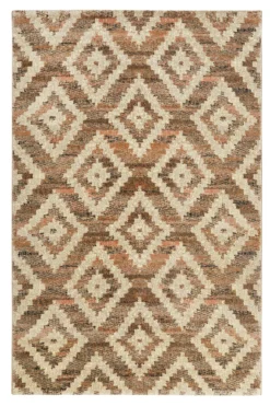 Teppich 160x230 Wohnzimmer Braun Rautenmuster