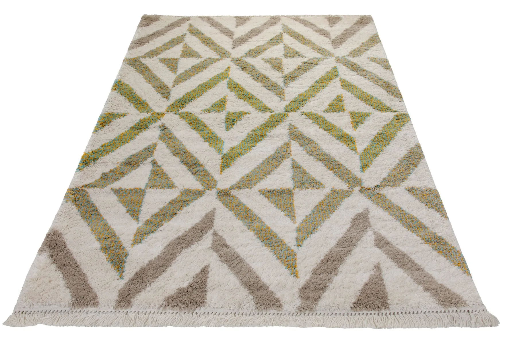 Teppich 160x230 Wohnzimmer Creme Beige Muster