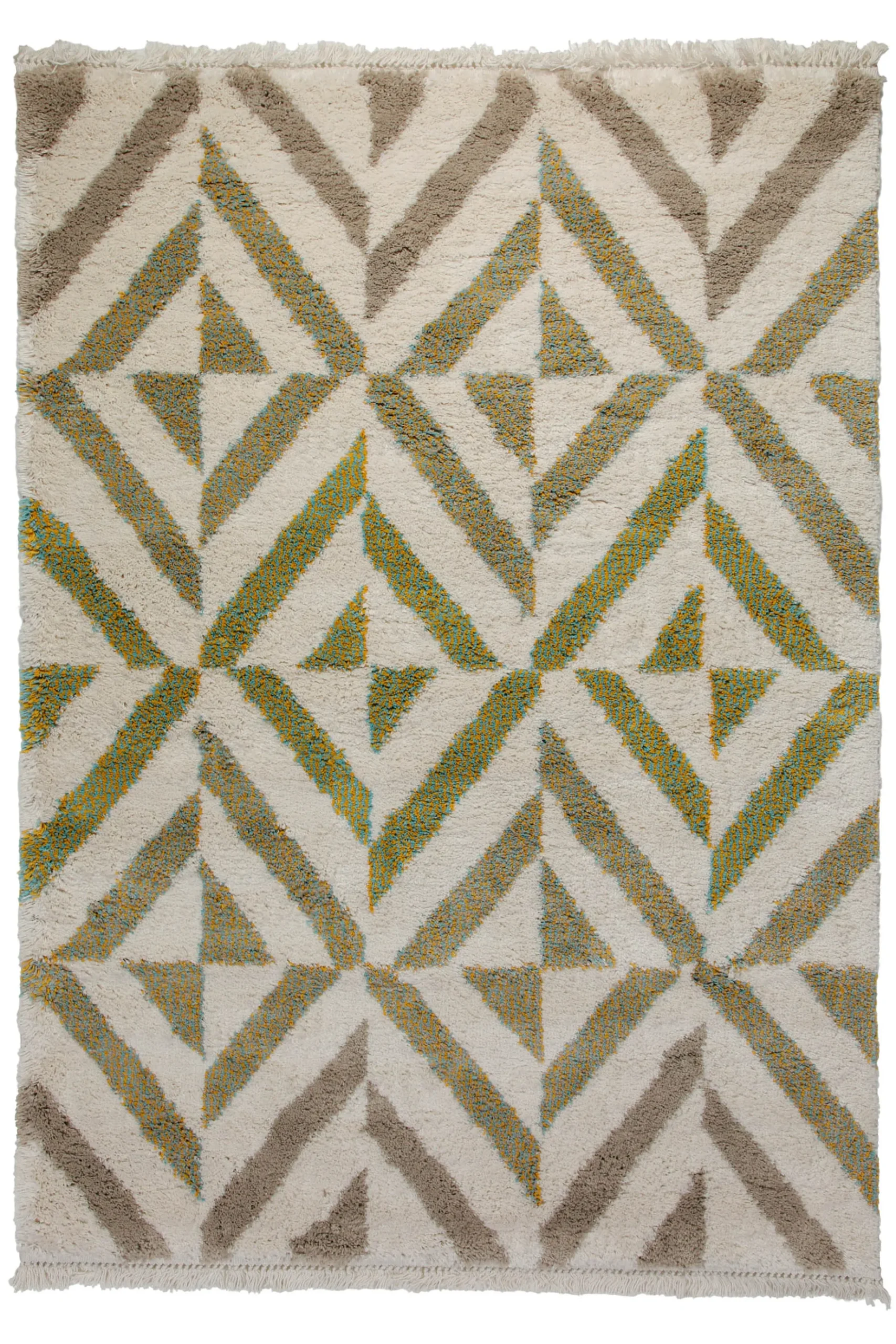Teppich 160x230 Wohnzimmer Creme Beige Muster