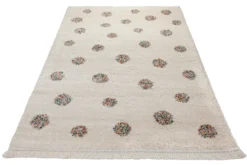 Teppich 160x230 Wohnzimmer Creme Bunt Punkte