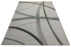 Teppich 160x230 Wohnzimmer Creme Linien Grau