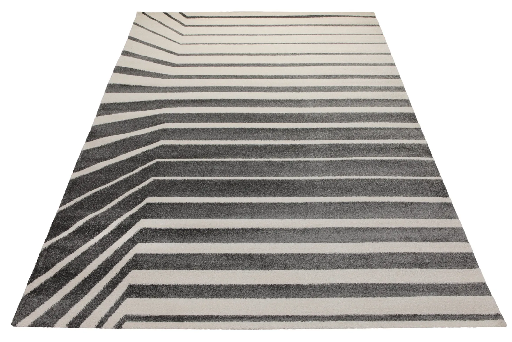 Teppich 160x230 Wohnzimmer Creme Schwarz Streifen