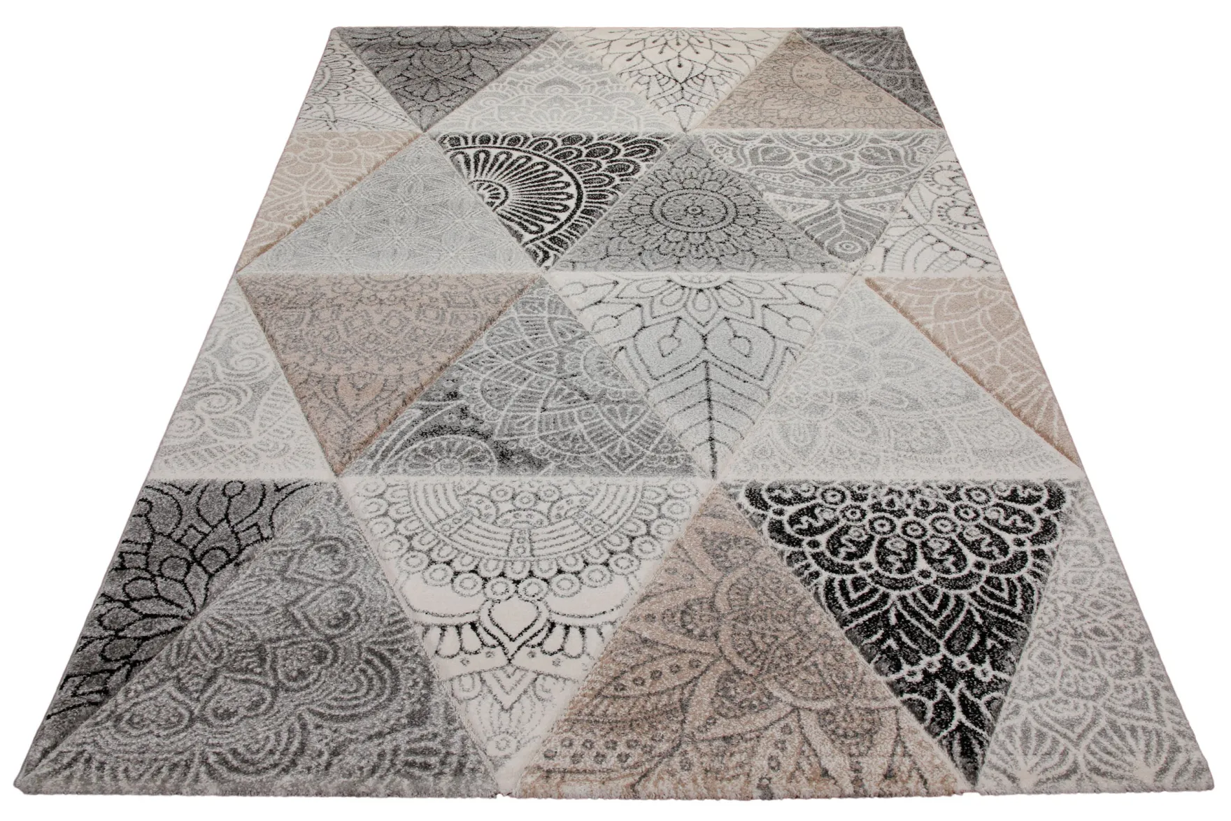 Teppich 160x230 Wohnzimmer Dreiecke Muster