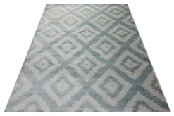Teppich 160x230 Wohnzimmer Grau Blau Muster