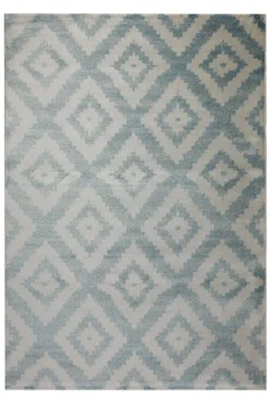 Teppich 160x230 Wohnzimmer Grau Blau Muster