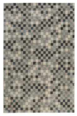 Teppich 160x230 Wohnzimmer Grau Braun Kariert