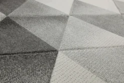 Teppich 160x230 Wohnzimmer Grau Weiß Dreieck