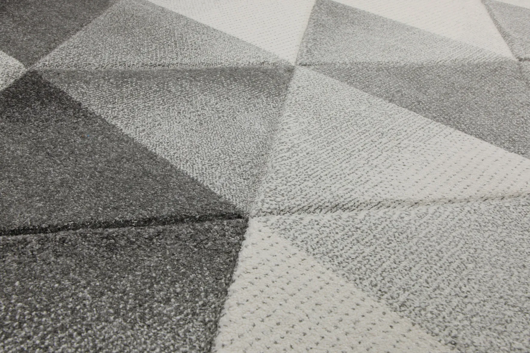 Teppich 160x230 Wohnzimmer Grau Weiß Dreieck